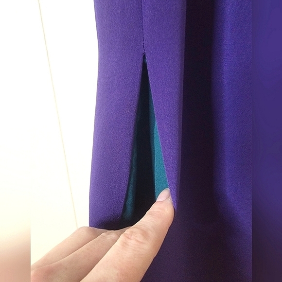 Jay Godfrey Hagen Silk Halter Mini Shift Dress Size 0 Purple Colorblock - Picture 7 of 11